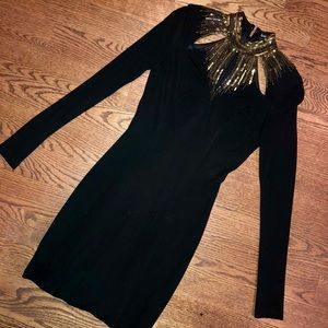 Gold and Black BEBE Dress - XS
